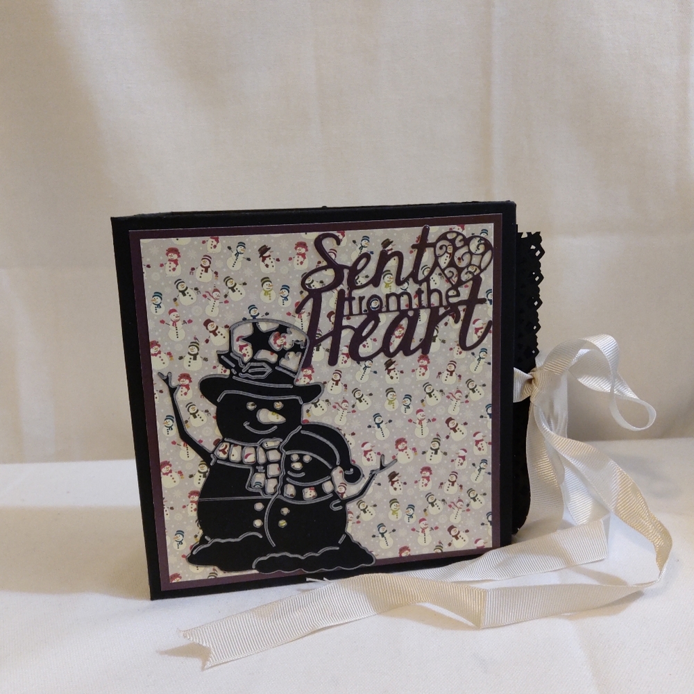 Snowman, Christmas theme, handmade Photo Album. 6x6x3